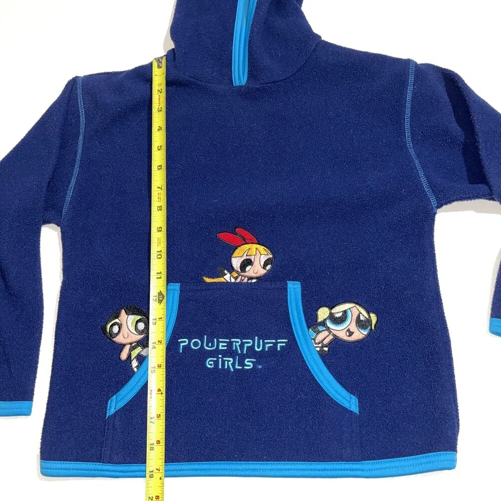Vintage 90s 2000 Powerpuff Girls Fleece Hoodie Girls Medium Cartoon Network